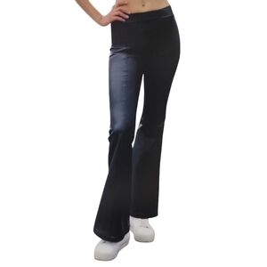 Rewash bemore Womens Black Vegan Leather Pull on Flare Pants Size XL